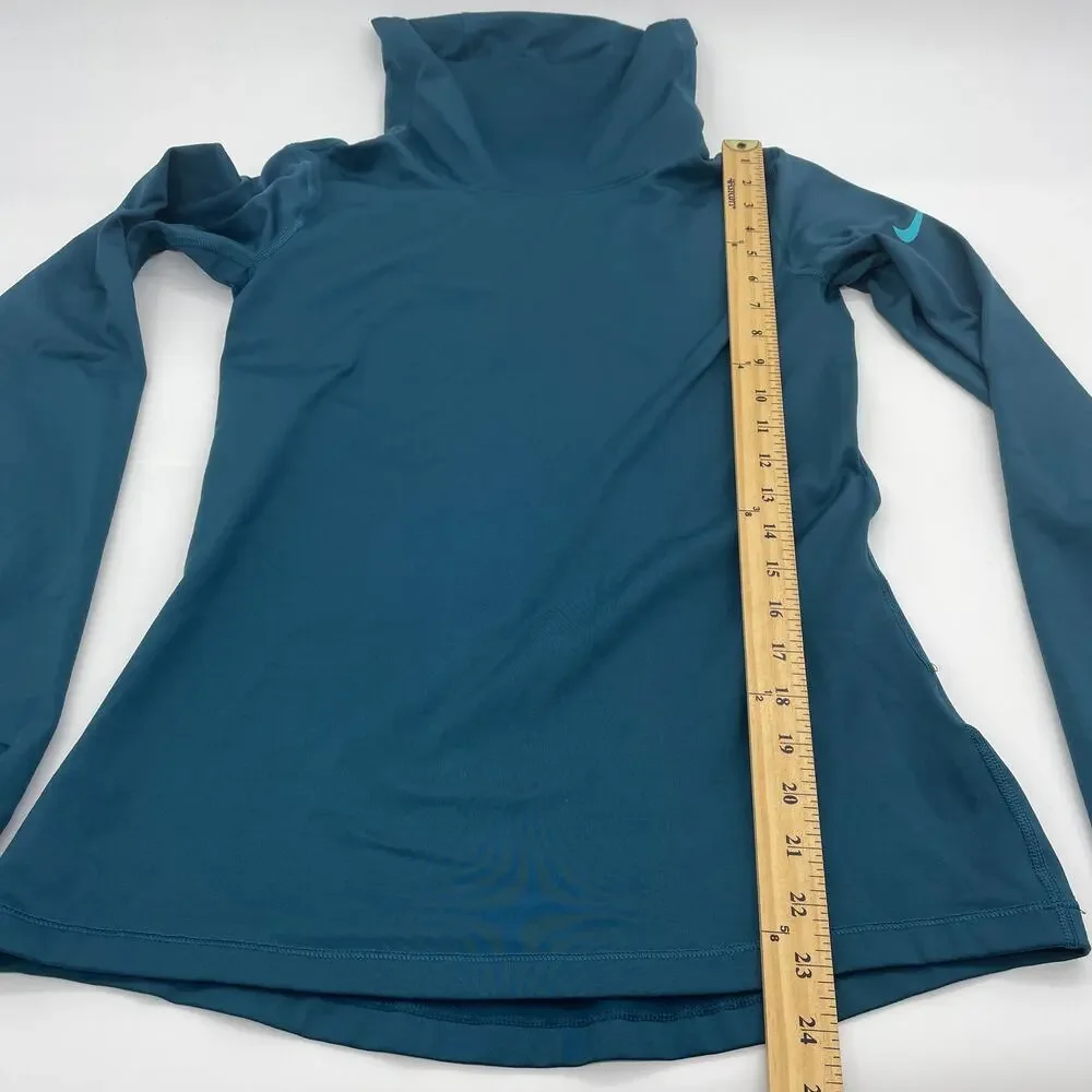 NIKE Pro Hyperwarm Infinity Training Top Womens Size M Shirt Dark Teal 620415